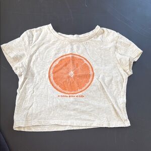 Aerie Orange Cream Short Sleeve Tee with Graphic Design